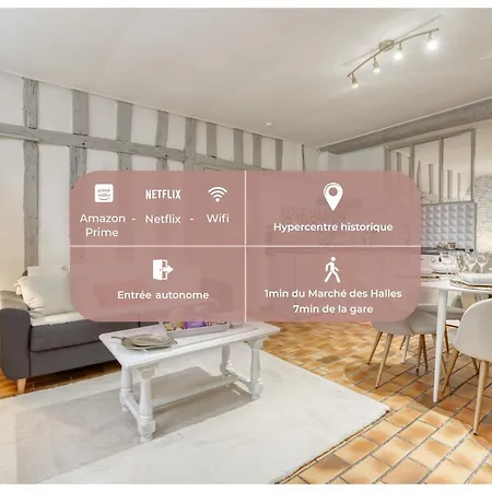 Apartment L'Ecrin De Champagne - Hypercentre Troyes - Chaleureux Appartement - Wifi *